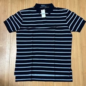 Ralph Lauren Polo Shirt in Blue and light blue stripes. Medium